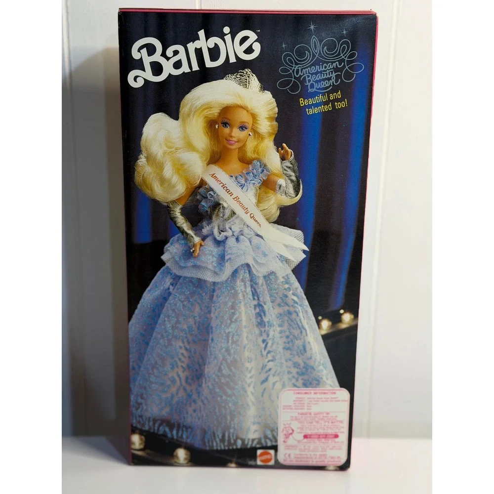 VTG 1991 Mattel American Beauty Queen Barbie Doll #3137 Blue Gown NIB 90s Toy‎